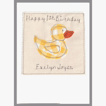 Personalised Duck New Baby Girl / 1st Birthday Card, 6 of 8