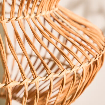 Rattan Pot Bellied Easy Fit Ceiling Shade, 3 of 4