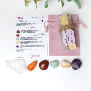 Aries Zodiac Crystals Gift Set, 3 of 4