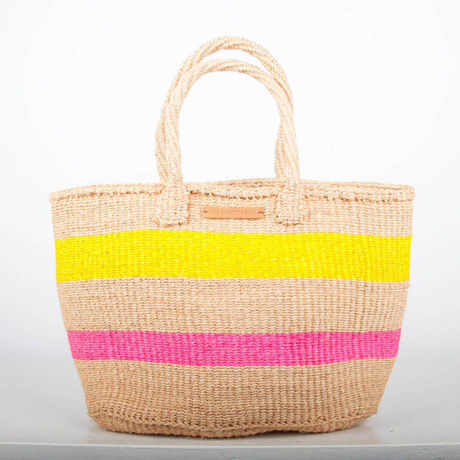 sisal handwoven shopper bag by the basket room | notonthehighstreet.com