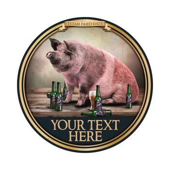 The Pig And Bottle. Personalised Bar Sign, 7 of 9