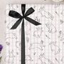 Three Sheets Of Beige Gingham Bunny Wrapping Paper, thumbnail 1 of 2