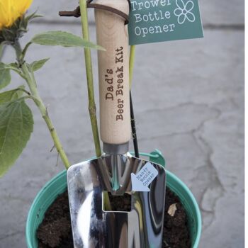 Personalised Gardening Trowel With Beer Bottle Opener, 2 of 3