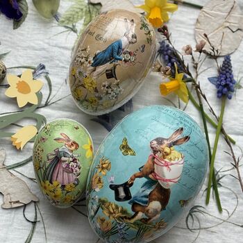 Easter Egg Paper Container Vintage Bunny, 2 of 7
