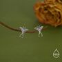 Lunar Moth Sterling Silver Stud Earrings With Oxidised Finish, thumbnail 4 of 12