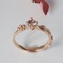 Ariel Leaf Engagement Ring, Gold And Morganite, thumbnail 6 of 8