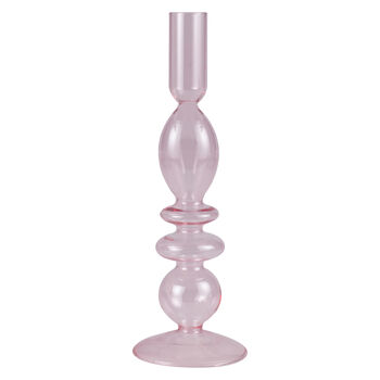 Pink Glass Candle Holder, 2 of 3