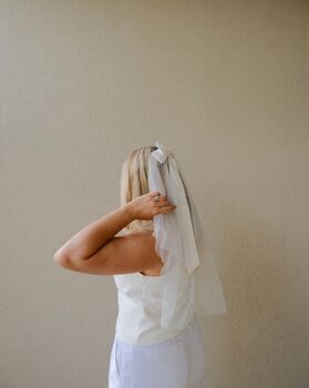 Plain Ribbon Bow Veil, 2 of 5