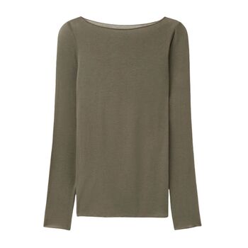 Modal/Cashmere Boat Neck Base Layer, 2 of 4