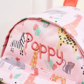 Personalised Pink Safari Print Mini Backpack, 3 of 7
