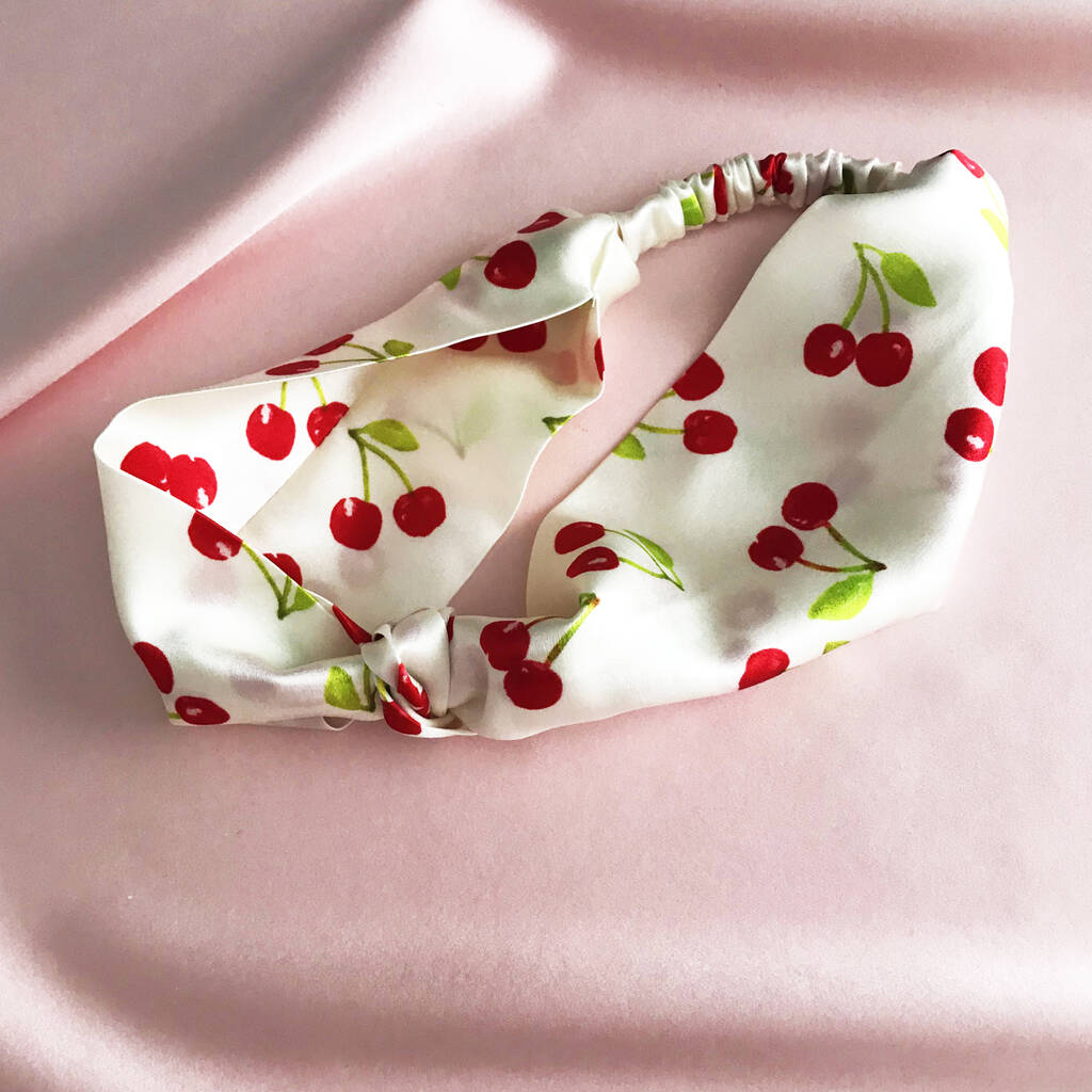 Summer Cherry Silk Knot Headband, 1 of 4
