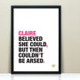 Personalised Funny Motivational Quote Print, thumbnail 1 of 2