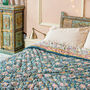 Handcrafted Floral Cotton Bedspread Boho Quilt, thumbnail 7 of 8