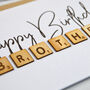 Happy Birthday Brother Wooden Tiles Card, thumbnail 2 of 2
