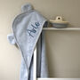 Personalised Hooded Towel In Powder Blue, thumbnail 1 of 5