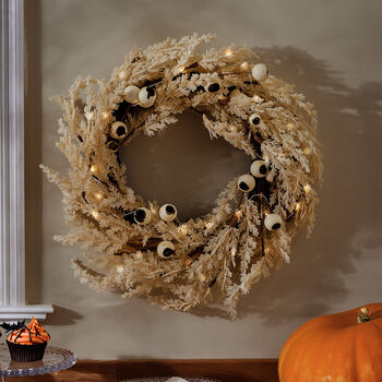 Giant Luxury Pre Lit Pampas Wreath, 2 of 7