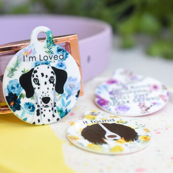 Personalised Dog Breed Floral ID Tag, 3 of 12