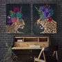 Hot House Leopards, Set Two Prints, Framed Or Unframed, thumbnail 1 of 8