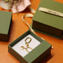 Gold Spade Charm Huggie Hoop Earrings, thumbnail 5 of 6