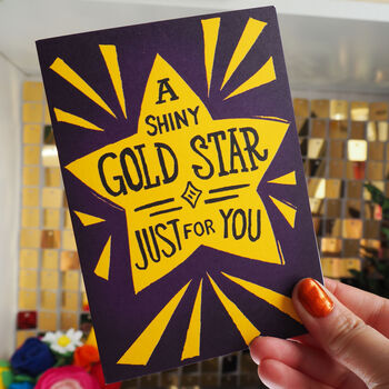 Gold Star Thank You Congratulations Card, 2 of 4