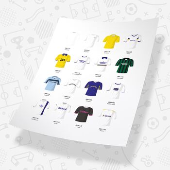 Leeds Classic Football Kits Team Print, 3 of 4