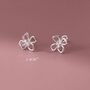 Sterling Silver Flower Petal Earrings, thumbnail 3 of 6