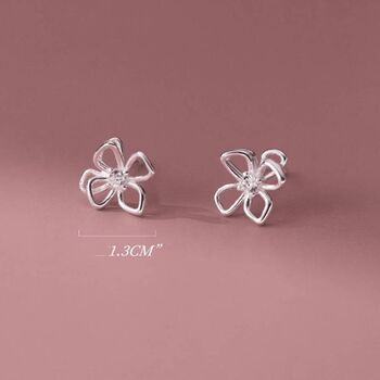 Sterling Silver Flower Petal Earrings, 3 of 6