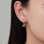 Sterling Silver Dinosaur Huggie Hoop Earrings Brachiosaurus, thumbnail 7 of 11