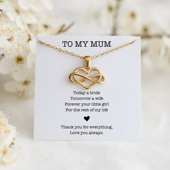 Wedding Gift For Mum, Personalised Heart Infinity Necklace, 12 of 12