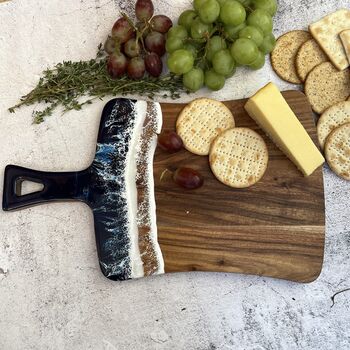 Personalised Charcuterie Board, Ocean Resin Cheese Board, Gifts Housewarming Gift, 3 of 6