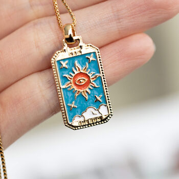 The Sun The Moon Enamelled Gold Necklace, 4 of 11