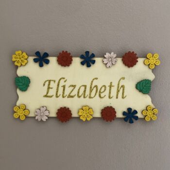 Personalised Flowery Door Plaque, 2 of 2