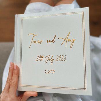 Personalised Wedding Album White Leather, 8 of 9