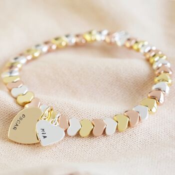 Personalised Beaded Hearts Bracelet, 4 of 8