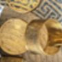 Set Of Six Table Napkin Rings Silver, Antique Gold, thumbnail 8 of 11