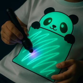 Panda Sensory Glow Drawing T Shirt – Interactive Uv Light Tee, 5 of 6