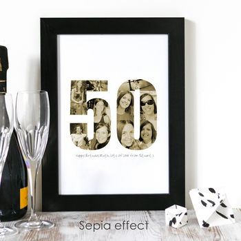Personalised Birthday Photo Print 30th 40th 50th, 6 of 7