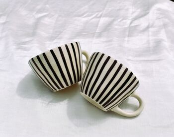 Black Striped Coffee Mugs, 2 of 3