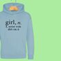 'Girl: Noise With Dirt' Definition Hoodie Jumper For Girls, thumbnail 10 of 12