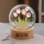 Personalised Faux Tulip LED Light Glass Dome, thumbnail 2 of 3