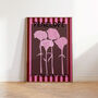 Personalised Striped Birth Flower New Baby Art Prints, thumbnail 2 of 12