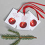 Christmas Gift Tags With Red Apple Illustration, thumbnail 1 of 4