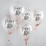 Rose Gold 'Happy 80th' Confetti Balloons, thumbnail 1 of 2