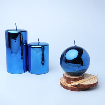 Blue Glass Effect Candles By G Decor, 2 of 8