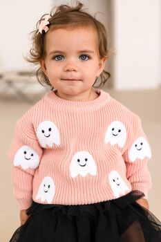 Halloween Ghost Applique Knit Jumper, 2 of 6