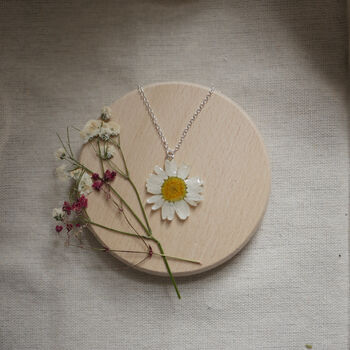 Daisy Flower Sterling Silver Or 24ct Gold Necklace, 3 of 8