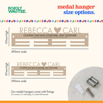 Personalised Couples Medal Hanger, 5 of 5