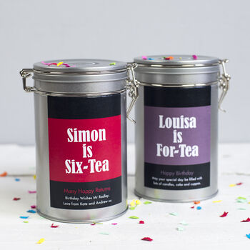 Personalised 60th Birthday Tea Gift In Tin, 2 of 6