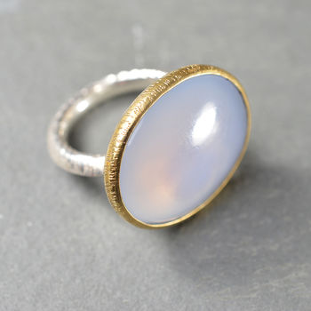 Sorrel Ring Chalcedony, Gold And Silver, 2 of 4
