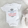 Traditional King Charles Coronation Babygrow, thumbnail 1 of 2